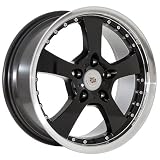 17 Cadillac Wheels Rims Black with Machined Lip (set of 4)