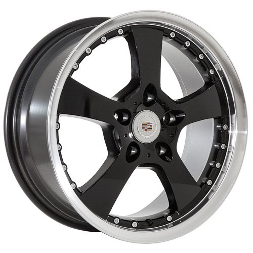 17 Cadillac Wheels Rims Black  Machined Lip (set 