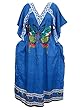 Womans Kaftan Blue Butterfly Printed Long Maxi Caftan Beach Cover up Holiday Wear