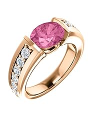 14K Rose Gold 9.00x7.00mm Oval Cut Chatham Created Pink Sapphire and Diamond Ring -- LIFETIME WARRANTY