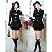 FINEJO Women's Lapel Irregular Hem Wool blends Coat Jacket Blazer