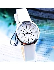 white fashion cool women watch with leather strap