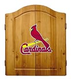 Imperial St. Louis Cardinals Licensed Solid Pine Cabinet and Bristle Dartboard Set