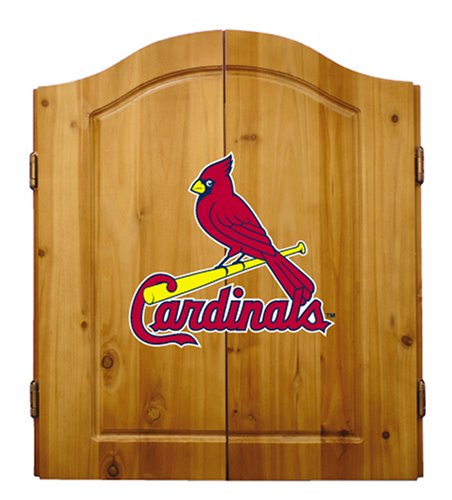 Imperial St. Louis Cardinals Licensed Solid Pine Cabinet and Bristle Dartboard Set