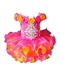 Toddler Infant Short Organza Sequined Lace Pageant Dress/Mini Dress 