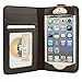 Eco-Fused Genuine Leather Classic Book Cover for Apple iPhone 5 / One Short Stylus / Microfiber Cleaning Cloth Included / Vintage Look for Your Modern Device