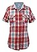 Women's Short Sleeve 100% Cotton Plaid Button Down Shirt