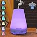 [Upgrated Version]100ml Aromatherapy Essential Oil Diffuser, HomySnug(TM) Textured Ultrasonic Cool Mist Humidifier, AUTO Shut Off, 7 Color Changing LED Lights & Timer for Home Office Bedroom Room