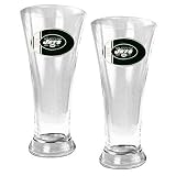 New York Jets NFL 2pc 16oz Pilsner Glass Set