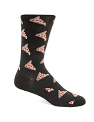 Apparel: Hot Sox Mens Pizza Crew Sock, Black, Shoe: 10-13 - Hot Sox Mens Socks