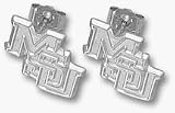 Mississippi State Bulldogs 3/8 New MSU Post Earrings - Sterling Silver Jewelry