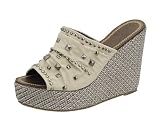 51ksQUGjshL. SL160  Reneeze APPLE 2 Women High Heel Slip on Platform Wedge Sandals   Beige
