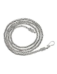 Borobudur Bali Chain 2.5mm Byzantine Sterling Silver 18 20 24 30 inch
