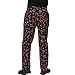 JXH Chef Uniforms men's red pepper printed 100% cotton black chef pants,US:M (Label size:XL)