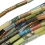 Gemstone Bead Mix 4 x 13mm Tube Beads /15 Inch Strand