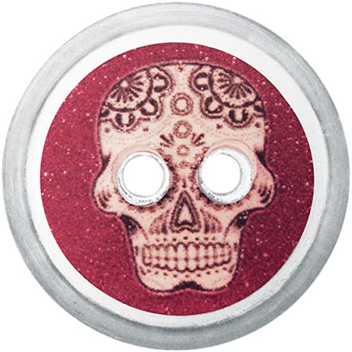 ButtonTHIS Novelty Buttons, 1-Inch, Purple Skull, 4-Pack