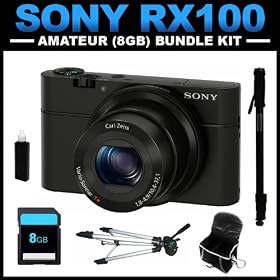 Sony DSC-RX100 Digital Camera (Black) 8GB Amateur Bundle Package
