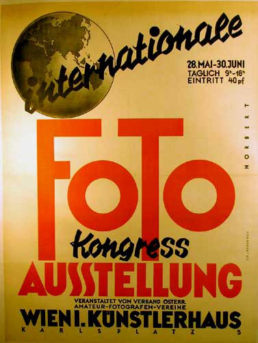 1930's Vintage Art Deco Austrian Photography Exhibition Vintage Antique Advertising Poster