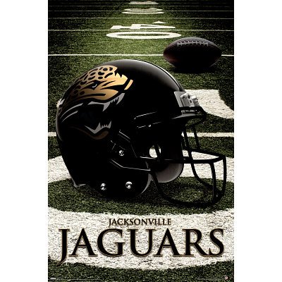 (24x36) Jacksonville Jaguars (Helmet on Field) Sports Poster Print