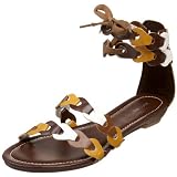 Miss Me Women's Saki-3 Tribal Ankle Wrap Flat Sandal