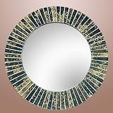 Handcrafted Wood/Glass Mosaic Mirror 22"
