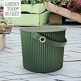 ガーデンツールバケット・フタ付き8リットルサイズ[道具の収納・運搬・水入れに スツールにもなる！]