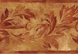 Tangerine Leaf Scroll Wallpaper Border