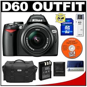 Nikon D60 Digital SLR Camera with 18-55mm AF-S VR Zoom Lens + 8GB SD Card + EN-EL9 Battery...