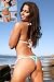 Adjustable Top & Tonga Tie Thong Bikini (White/Blue)
