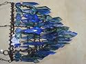 Blue "Crystal" effect hanging t-light lantern