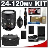 Nikon AF-S 24-120mm f/3.5-5.6 G VR [Vibration Reduction] Zoom Nikkor Lens + 2 Spare EN-EL9 Battery Packs + Nikon Case + Accessory Kit for Nikon D40, D40x and D60 Digital SLR Cameras