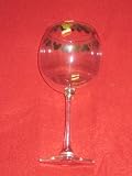 Disney Mickey Head Etched Gold Icon Red Wine Glass