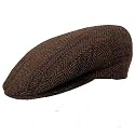 Borsalino Ivy Style Brown Herringbone Cap with Overlay