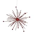 9" Red Hot Glitter Sparkle Starburst Snowflake Christmas Ornament