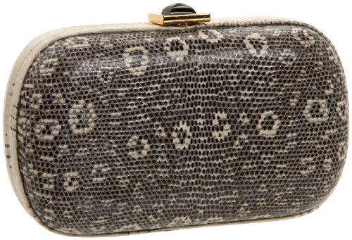 Kara Ross Lizard Jovita Clutch,Natural Ring Lizard ,one size