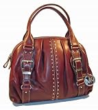 Michael Kors Lattington Large Deep Red Leather Satchel Handbag