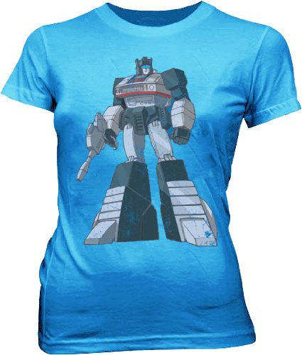  Transformers Optimus Prime Distressed Carolina Blue Juniors T-shirt Tee