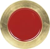 Caspari 13-Inch Square Lacquer Charger, Sienna