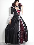 niceeshop(TM) Noble Renaissance Lady Adult Long Sleeve Queen Halloween Costume,Black