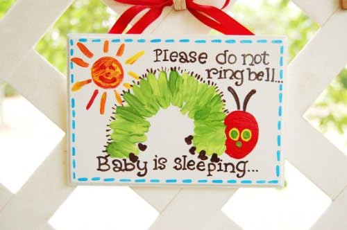 Please Do Not Ring Doorbell.... Baby Sleeping Sign (Caterpillar)