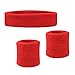 Hoter Sweatband Set Sports Headband Wristband Set Sweatbands Terry Cloth Wristband Athletic Exercise Basketball Wrist Sweatband and Headbands Moisture Wicking Sweat Absorbing Head Band
