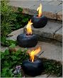 Black Fire Rock Torches with Gel Fuel (set of 3)