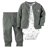 カーターズ Carter's ボディスーツ + カーディガン + パンツ 豪華3点セット 3-Piece Cardigan Set 6M (61-67cm) [並行輸入品]