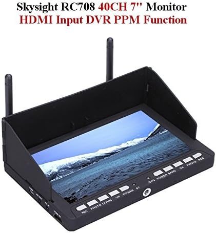Skysight RC708 5.8G 40CH Diversity Rx 7 Inch Monitor HDMI Input DVR Ppm Support Fatshark ImmersionRC