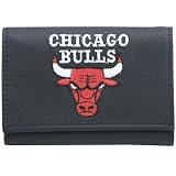 Chicago Bulls Black Embroidered Tri-fold Leather Wallet