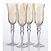 CUT LUSTER AMBER FLUTES - AMBER FLUTE GLASSES, CUT LUSTER COLLECTION, SET OF 4