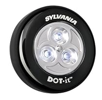 Sylvania DOT-it Self-Adhesive Bright White LED Light, Black