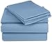 Amazon Brand – Pinzon Lightweight Cotton Flannel Sheet Set - Queen, Medium Blue