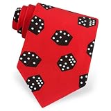 Men's Falling Black Dice Silk Tie by Wild Ties in Red