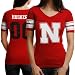 Adidas Nebraska Cornhuskers Ladies Football V-Neck Premium T-Shirt - ...